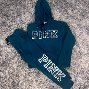 VS Pink, sweat set, sweat jacket + pant